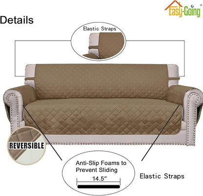 Easy-Going Reversible Couch Cover, Small Chair, Camel/Ivory | Machine Washable Slipcover For Dogs, Water Resistant Furniture Mat For Living Room, Non-Slip Sofa Cover, Pet Friendly
