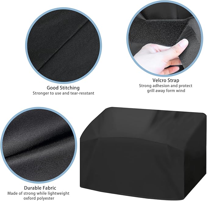 Grill Cover for Monument 19" Tabletop Propane Gas Grill 13472 and G22, 20 Inch Heavy Duty & Waterproof Gas BBQ 2B Table Top Grill Cover, Outdoor Barbecue Cover