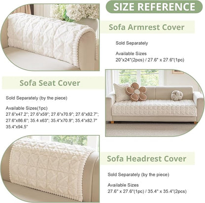 OstepDecor Couch Cover for Dogs, Washable Non Slip Sofa Cover for Pets | Soft Couch Covers for Sofa, Loveseat and Sectional, Furniture Protector Against Pet Hair & Dirt (35.4" x 94.5", Cream)