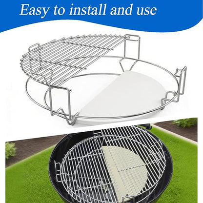 S24 (1-Pack) Cooking Grate System Grilling Accessory for Weber 22" Kettle Grill and Other Similar Size Kettle Grills