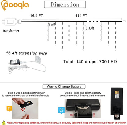 35 Colors Icicle Lights for Outside, 114FT Icicle Christmas Lights | Outdoor Roof Christmas Lights with Remote, Color Changing LED Hanging String Lights for Roof Window Halloween Decorations