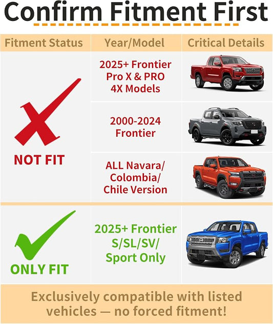 Front Grill Lights for Nissan Frontier 2025-2027 S/SL/SV/Sport Only, White | Direct-Snap Installation; OEM-Style Fit; IP68 Waterproof LED; No-Drill Setup; Raptor-Style Front-End Upgrade; Off-Road Ready