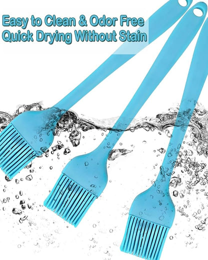 Blue Silicone Pastry Basting Brush - Food Grade BPA Free, Heat Resistant Up to 660°F/315°C, Dishwasher Safe Cooking Brush for Baking, BBQ, Grilling, Sauce,Butter,Cake & Bread