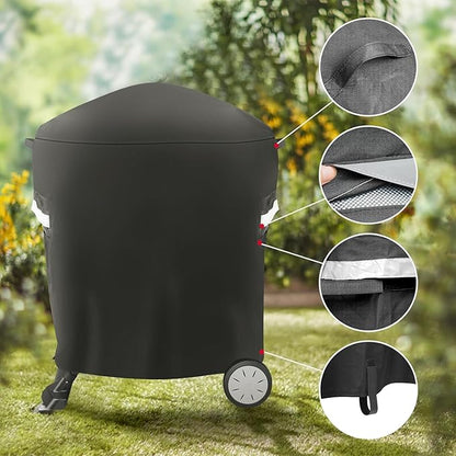 7113 Grill Cover Compatible with Weber Q100 Q120 Q1000 Q1200 Q200 Q220 Q2000 Q2200 Q2400, Heavy Duty 600D UV Resistant Weatherproof BBQ Cover for Weber Q 100/200 Series Portable Tabletop Grills