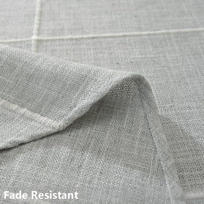 TruDelve 70 Inch Round Tablecloth Grey Fabric Farmhouse Cloth Tablecloths Circle Outdoor Picnic Table Cloth Round Cover (Grey,70",Round)