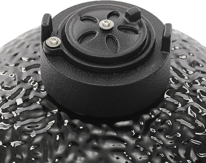 12.6-inch Portable Ceramic Charcoal Grill, Freestanding Picnic Patio Ceramic Grill Smoker, for Outdoor Cooking and Camping
