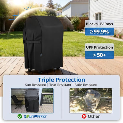 SunPatio 2 Burner Grill Cover 30 Inch, Heavy Duty Waterproof Small BBQ Cover Compatible for Weber Spirit 210 Series, Charbroil, Kenmore Grills, Compared to Weber 7105 (Not Fit for Spirit II E-210)
