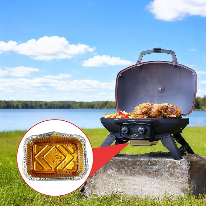 62006 Drip Pan Liners for Napoleon TravelQ 285 Series Gas Grill TQ285X, TQ PRO285, TQ285-BL-1, TQ PRO285X, PRO285-BK, TQ285X-RD-1-A, TQ240-BL, TQ240,Aluminum Grill Pans for Napoleon Accessories, 20PCS