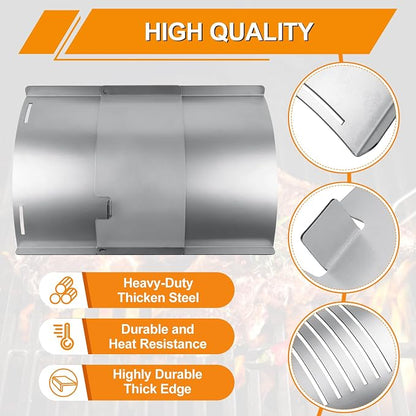 Flame Broiler Kit for Pit Boss Lexington 500/540/550 Navigator 500/540 Series Pellet Grills with Slide Cover and Bottom, Heat Diffuser Replacement Parts for Pit Boss PB500NX Pellet Grill Smoker