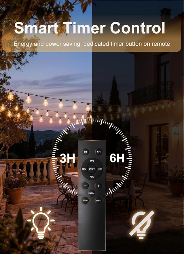 50FT Outdoor String Lights Waterproof, 20+1 Shatterproof S11 LED Bulbs, Extra Long Patio Lights for Outside, Bistro Cafe Decor, Backyard Garden Hanging Lights, Outside Fence Light String