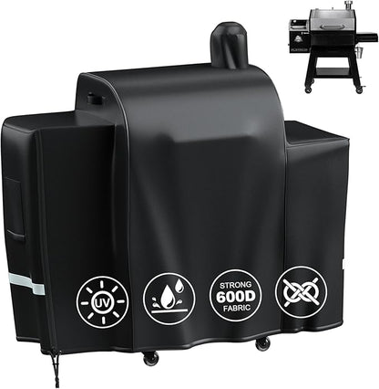 Grill Cover for Pit Boss Platinum Laredo 1000 Wood Pellet Grills, PB1000PL - 600D Heavy Duty Waterproof Fade Resistant Pit Boss Laredo 1000 Grill Cover with Portable Handle and Reinforced Hem