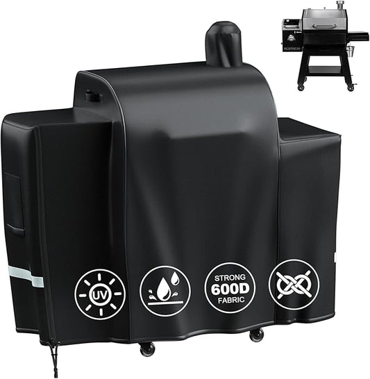 Grill Cover for Pit Boss Platinum Laredo 1000 Wood Pellet Grills, PB1000PL - 600D Heavy Duty Waterproof Fade Resistant Pit Boss Laredo 1000 Grill Cover with Portable Handle and Reinforced Hem