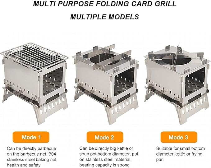 Portable Charcoal Grill for Camping BBQ Grill Outdoor Barbecue Grill Stainless Steel BBQ Rack for Camping Hiking Picnic Cooking Tool Portable Grill Charcoal Grills BBQ,A-1