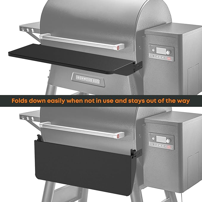 Stanbroil Folding Front Shelf for Traeger Pro 780 Ironwood 885 Pellet Grill, Grill Accessories Replacement for Traeger BAC442 Folding Shelf, Black