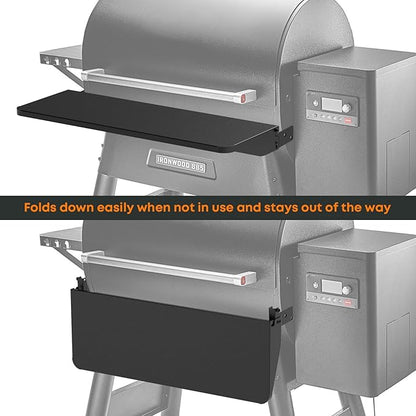Stanbroil Folding Front Shelf for Traeger Pro 780 Ironwood 885 Pellet Grill, Grill Accessories Replacement for Traeger BAC442 Folding Shelf, Black
