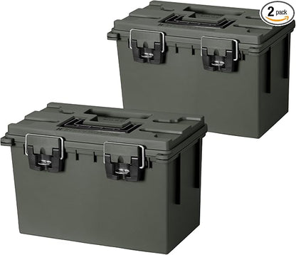 Sheffield XL Ammo Box Made in USA, Stackable Lockable Ammo Storage Box | 2 Pack Lockable Storage Box, Water and Dust Resistant Dry Box, Secures Hunting Gear, Gun Accessories, Supplies, and Bullets