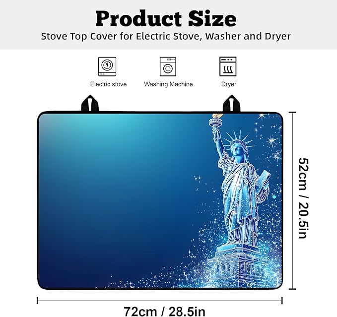 Multi-Design Stove Cover for Glass/Electric Stoves - 3-in-1 Heat-Resistant Protector Mat, Non-Slip Drying Rack 28"x20"
