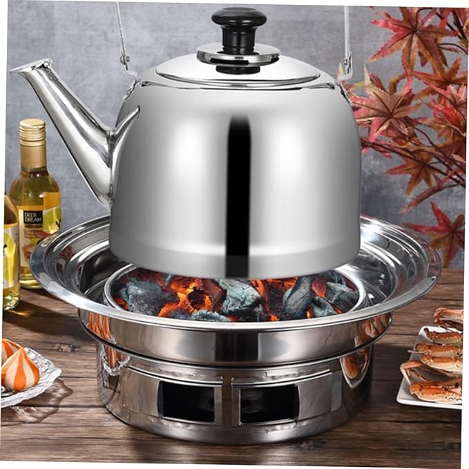 DOITOOL Portable Stainless Steel Korean Charcoal Barbecue Grill Small Outdoor Bbq Stove with Grill Net for Home and Camping Use