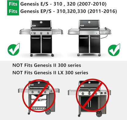 Hongso 19.5" Grill Grates for Weber Genesis E-310, Genesis 300 Grill Grates for Genesis E310 E320 E330 S310 S320 S330 EP310 EP320 EP330 Gas Models, Replacement Parts for Weber 7524 7528, Cast Iron