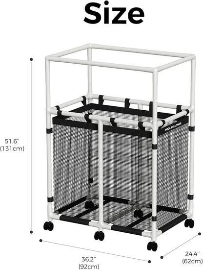 Pool Storage Bin, 105 Gallons, Holder for Noodles, Toys, Floats, Towels, Mesh Organizer for Swimming Equipments, Basic Pro Style
