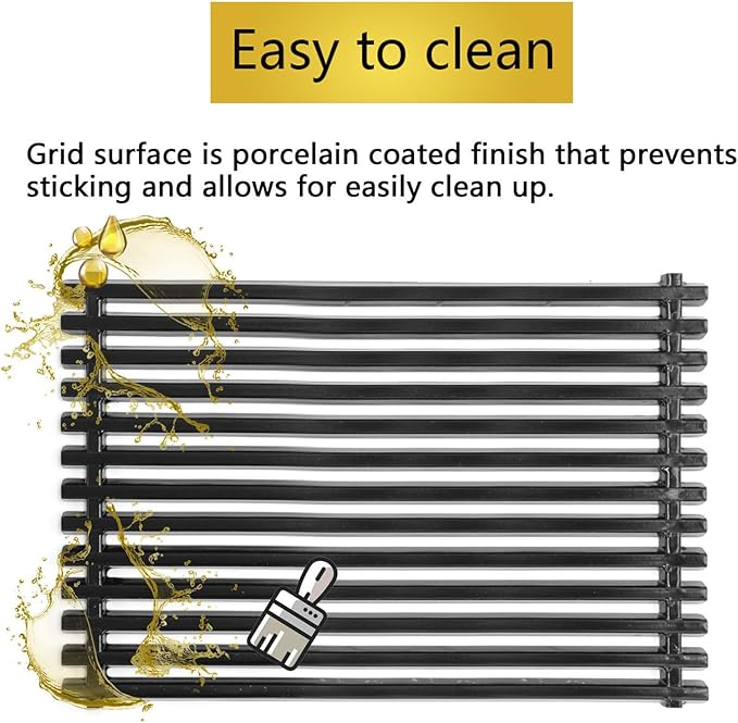 Hongso Replacement Parts for Weber 3 Burner Genesis Silver B & C Genesis Gold B/C, Spirit E310 E320 700 Grills with Side Mounted Control, 7525 Grill Grates, 7536 Flavorizer Bars, 7508 Burner Tubes Kit