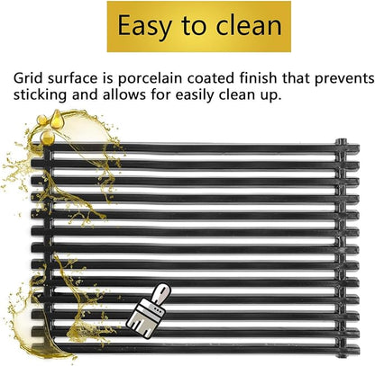 Hongso Replacement Parts for Weber 3 Burner Genesis Silver B & C Genesis Gold B/C, Spirit E310 E320 700 Grills with Side Mounted Control, 7525 Grill Grates, 7536 Flavorizer Bars, 7508 Burner Tubes Kit