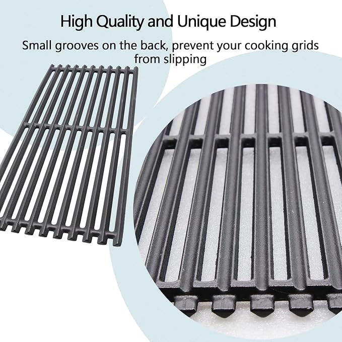 Hongso 17 Inch Cast Iron Grill Grates for Charbroil 463242516 463242515 463355220 463367016 463243016 463342620 Commercial and Signature Series Tru-Infrared 3 Burner Models with G466-0025-W1A