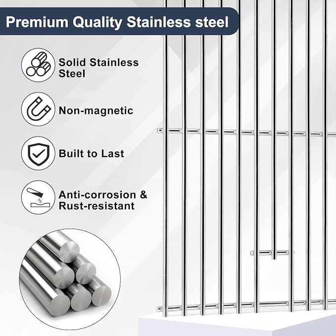 Criditpid Grill Replacement Parts for Nexgrill 720-0882A Gas Grill, Stainless Steel Grill Cooking Grate, Heat Plate, Burner Tube and Igniter for Nexgrill Evolution Infrared Plus 5-Burner Parts.