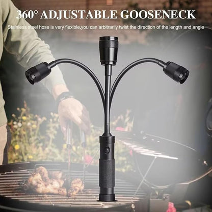 Portable Battery Power LED Work Light for Camping Hiking and Barbecue Feature Strong Base and Flexible Neck Car Light