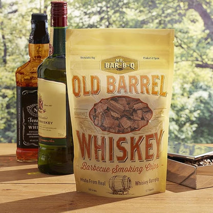 Mr. Bar-B-Q 05042BC Whiskey Smoking Chips | Old Oak Barrel Wood Smoker Chips | Made from Genuine Whiskey Barrels | Gourmet Flavor | 12.7 Ounces