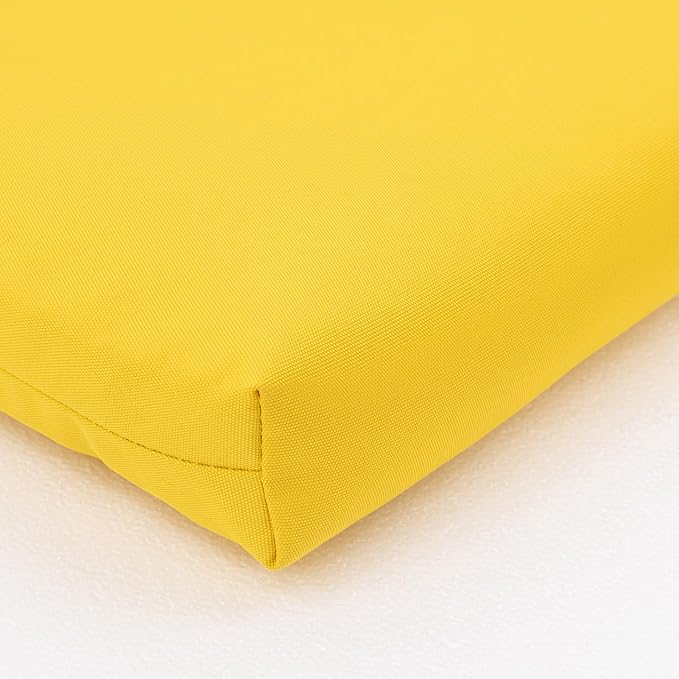 QILLOWAY Outdoor Indoor Seat Cushions, Square Foam Dining Chair Pads,All Weather, 17"x17"x3",2 Count(Yellow)