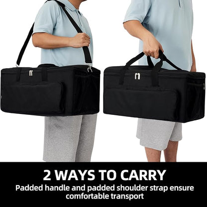 Grill Carry Bag for Megamaster Tabletop Grill 820-0065C, Padded, Bag Only | 3mm Padded, Storage Pockets for Propane Tanks & BBQ Tools, Padded Reinforced Handle & Straps, Carrying Case for Camping