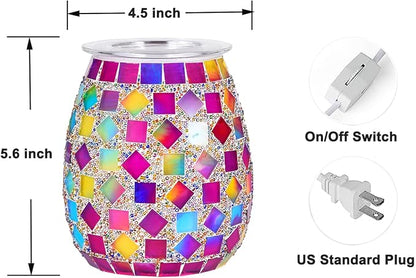 DICIMI Cute Wax Warmer, Wax Melt Warmer Electric with Night Light, Mosaic Oil Burner for Home Decor, Wax Burner for Scented Wax, Aromatherapy Wax Warmer, Ideal Gift for Women