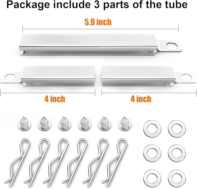 Hisencn 304 Stainless Steel Carryover Tube Replacement for Charbroil Gas Grill, Crossover Tubes for Charbroil Grill Replacement Parts, Universal Crossover Tubes for Kenmore and Others Most Grills
