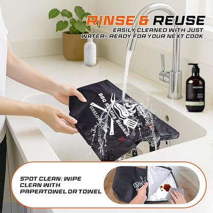 25in BBQ Blanket for Resting Meat - Meat Resting Bag of Washable Oxford Cloth - Insulated Brisket Resting Blanket for Turkey, Pork Shoulder & Beef - Christmas Gifts, Gifts for Men, BBQ Lovers (Black)
