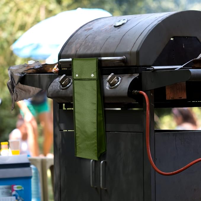 2 Pcs Grill Utensil Storage Bag BBQ Tool Holder Pouch,Amy Green | Oxford Cloth Foldable Design, Camping Hiking Organizer, Snap Closure Secure, Stands Upright or Flat, Portable Outdoor Pouch