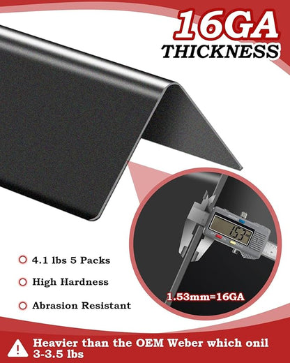 7636 Flavorizer Bars 15.3" for Weber Spirit Grill Accessories 300 Series, Spirit E310 E320 S310 S320 Grill with Front Control, Spirit 2 E310 Heat Plates Replacement for Weber Grill Part 67046