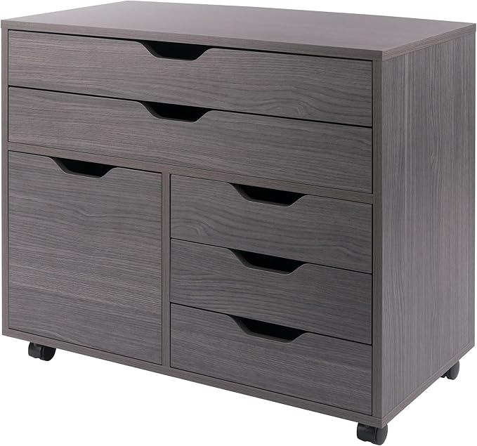 Winsome Halifax Mobile Storage Cabinet with Doors & Drawers, Stylish & Functional Home Storage Cabinet for Filing, Kitchen Organization, Moveable Furniture for Office, Dorms, Apartments