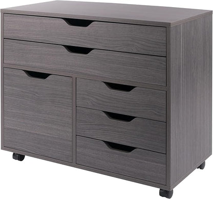 Winsome Halifax Mobile Storage Cabinet with Doors & Drawers, Stylish & Functional Home Storage Cabinet for Filing, Kitchen Organization, Moveable Furniture for Office, Dorms, Apartments