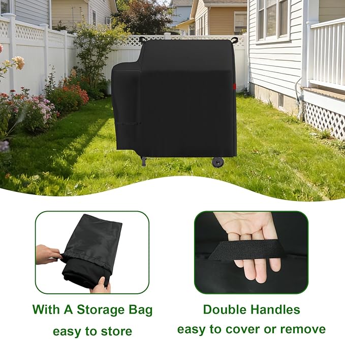 Grill Cover Fits Traeger Tailgater 20 Portable Pellet Grill (TFB30KLF),Outdoor Full-Length Heavy Duty Waterproof 600D BBQ Cover, Compared to Traeger BAC374