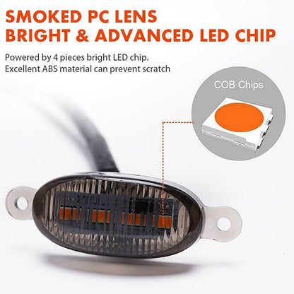 16X Style Smoked Lens Amber LED Front Grille Running Lights for 2009-2018