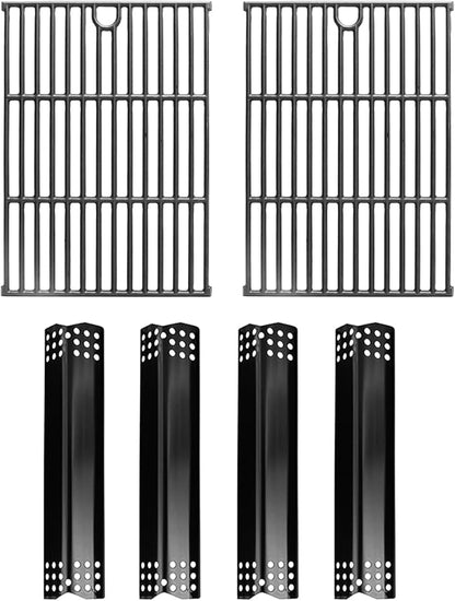 SafBbcue Grill Parts Kit for Home Depot Nexgrill 4 burner 720-0830H 720-0830A 720-0783E 720-0783C Replacement Parts for Expert Grill 720-0789H Heat Plates & Cast Iron Cooking Grates for Nexgrill Parts