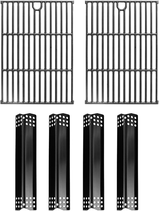 SafBbcue Grill Parts Kit for Home Depot Nexgrill 4 burner 720-0830H 720-0830A 720-0783E 720-0783C Replacement Parts for Expert Grill 720-0789H Heat Plates & Cast Iron Cooking Grates for Nexgrill Parts
