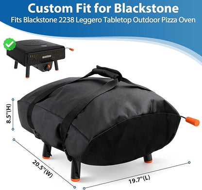 Pizza Oven Cover & Carry Bag 2-in-1 for Blackstone 2238 Leggero | Waterproof 600D cover doubles as carry bag,Fits Blackstone 2238 Leggero pizza oven,Protects during transport & storage