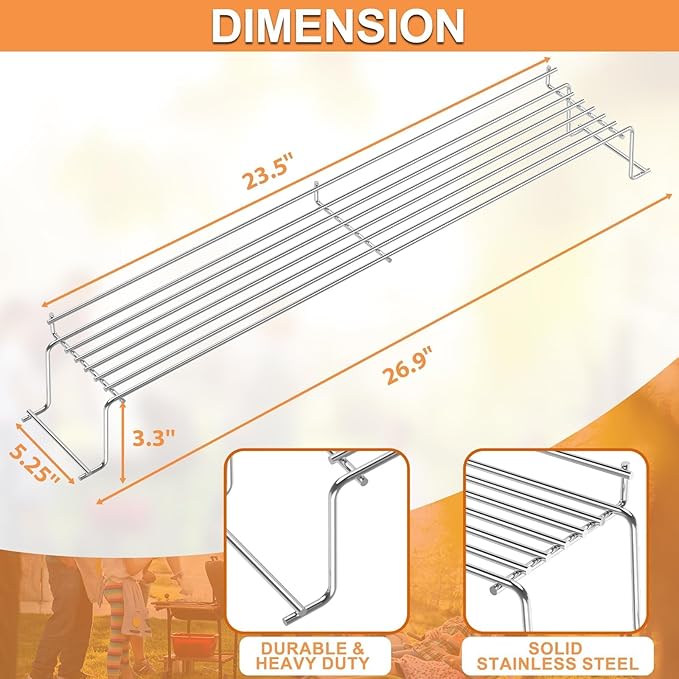 65054 Warming Rack for Weber Genesis 300 SER E310 E330 S330 EP330 ESP310 ESP320 Top Rack for Webber Genesis Accessories Upper Rack for Weber Genesis Grill Parts Replacement 62749 81323,Stainless Steel