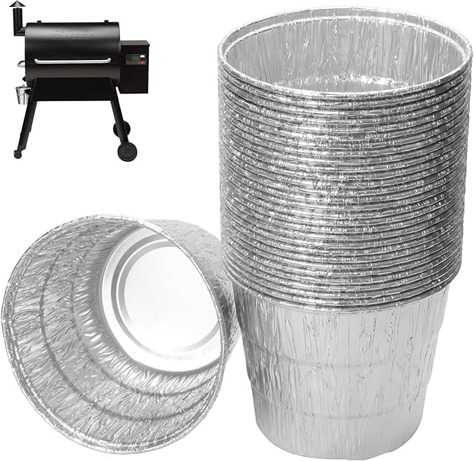 30 Packs BAC407 Grease Bucket Liner for Traeger Pro 575/870 Grill Tray liner, Traeger Ironwood 650/885 Bucket Liner Accessories,Traeger Drip Tray liner 20, 22, 34 Series Pellet Grill,4.9" x 4"