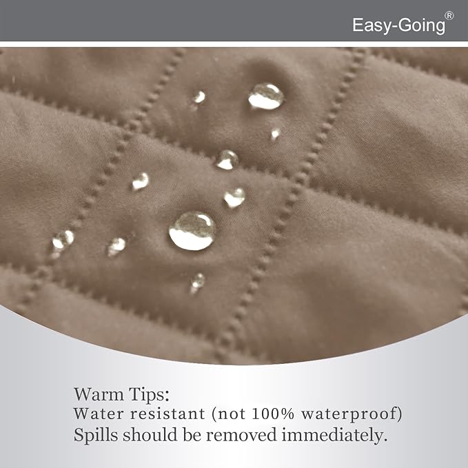 Easy-Going 4 Seater Sofa Slipcover Reversible Sofa Cover Water Resistant Couch Cover with Foam Sticks Elastic Straps Furniture Protector for Pets Children Dog Cat (XX-Large, Beige/Beige) | XX-Large Sofa, Washable Slipcover For Dogs, Water Resistant Mat...