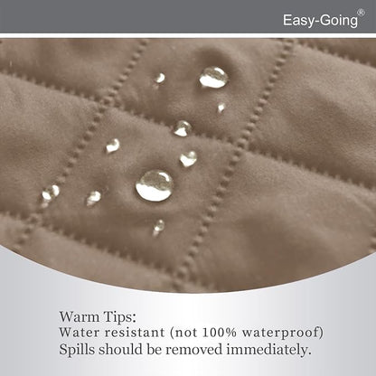 Easy-Going 4 Seater Sofa Slipcover Reversible Sofa Cover Water Resistant Couch Cover with Foam Sticks Elastic Straps Furniture Protector for Pets Children Dog Cat (XX-Large, Beige/Beige) | XX-Large Sofa, Washable Slipcover For Dogs, Water Resistant Mat...