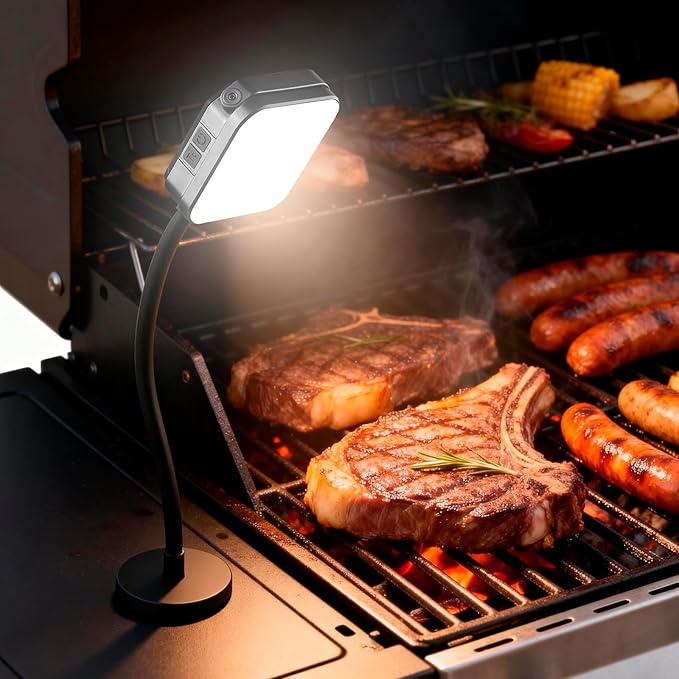 Ultra-Bright Magnetic Grill Lights for Outdoor Grill, Rechargeable 360° Rotate Waterproof Grill Light Work Light Camping Lights, Perfect BBQ Accessory Gift for Men