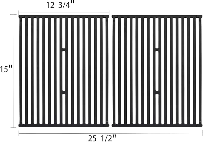 Leship 15" Grill Grates Replace for Broil King 9453-54,9453-57,9453-64,9865-54,9453-67,Broil-Mate,Sterling,Huntington Gas Grills. Heavy Duty Cast Iron Cooking Grid Grates (15" x 12 3/4")